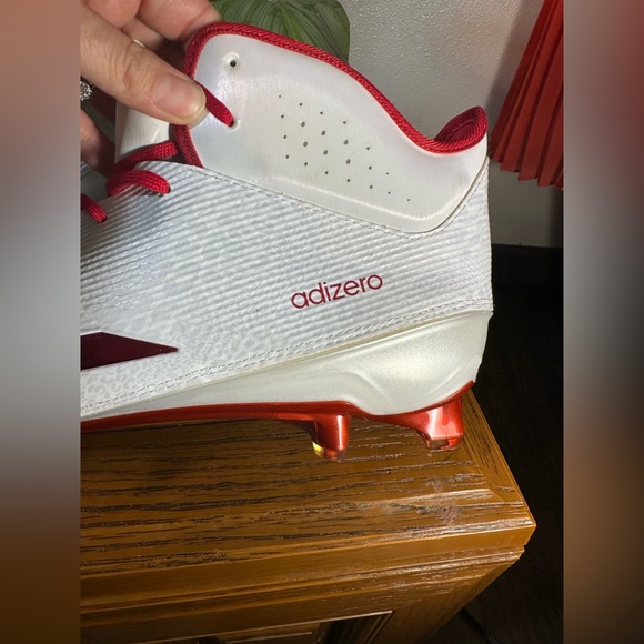 Adizero men football cleats size 17 new red and white - Picture 8 of 9